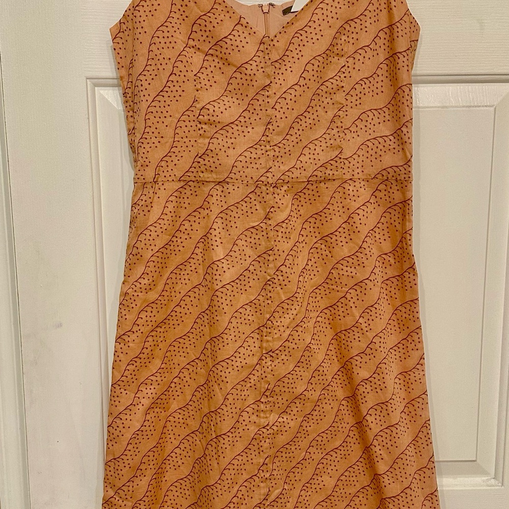 Peachy J Crew 100% Cotton Midi Dress Geometric size 10